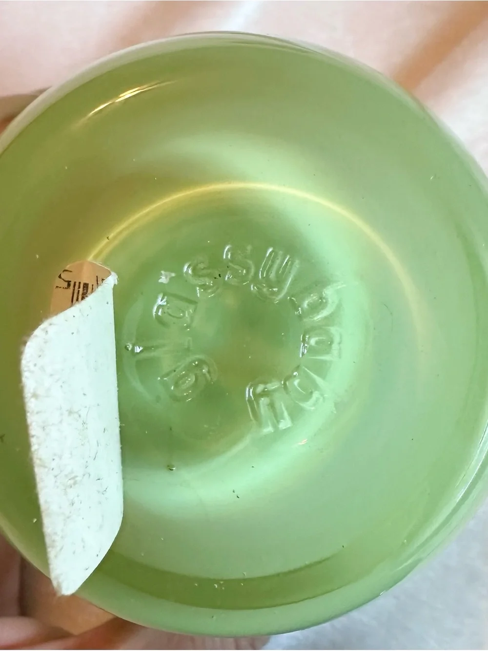 Glassybaby Pre-Triskelion GRATITUDE Lime Green Art Glass Votive Holder 2 Candles